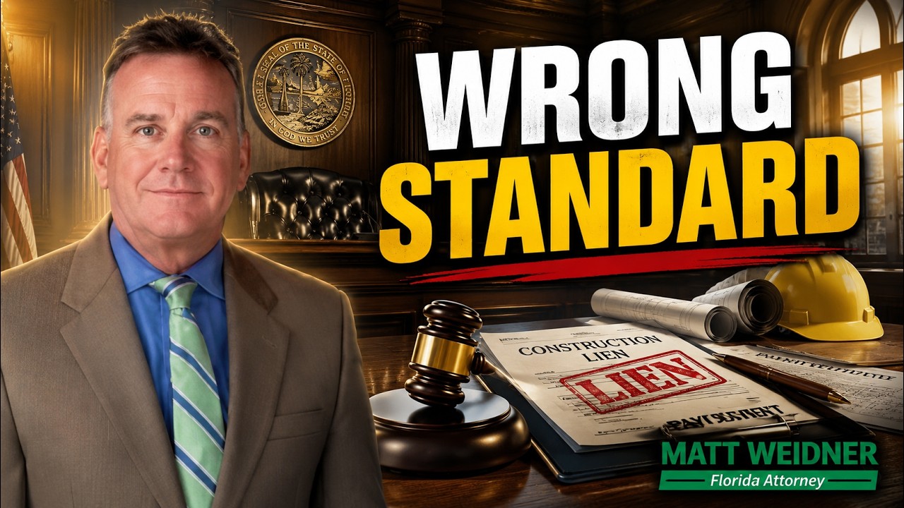 Watch on YouTube: 💼 Willful Exaggeration or Just Gross Negligence? Florida's §713.31 Fraudulent Lien Standard